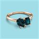 3 - Nadya Pear & Emerald Shape London Blue Topaz 2 Stone Duo Ring 