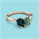 3 - Nadya Pear Shape London Blue Topaz & Emerald Shape Lab Created Alexandrite 2 Stone Duo Ring 