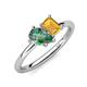4 - Nadya Pear Shape Lab Created Alexandrite & Emerald Shape Citrine 2 Stone Duo Ring 