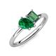 4 - Nadya Pear Shape Lab Created Emerald & Emerald Shape Lab Created Alexandrite 2 Stone Duo Ring 