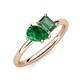4 - Nadya Pear Shape Lab Created Emerald & Emerald Shape Lab Created Alexandrite 2 Stone Duo Ring 