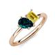 4 - Nadya Pear Shape London Blue Topaz & Emerald Shape Yellow Sapphire 2 Stone Duo Ring 