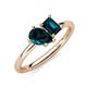 4 - Nadya Pear & Emerald Shape London Blue Topaz 2 Stone Duo Ring 