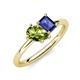 4 - Nadya Pear Shape Peridot & Emerald Shape Iolite 2 Stone Duo Ring 