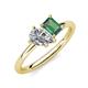 4 - Nadya Pear Shape Forever Brilliant Moissanite & Emerald Shape Lab Created Alexandrite 2 Stone Duo Ring 