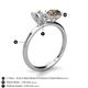 4 - Tanya Oval Shape GIA Certified Diamond & Cushion Shape Smoky Quartz 2 Stone Duo Ring 