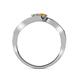 5 - Eleni Round Lab Grown Diamond and Citrine with Side Diamonds Bypass Ring 