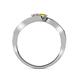 5 - Eleni Round Lab Grown Diamond and Yellow Sapphire with Side Diamonds Bypass Ring 