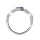 5 - Eleni Round Diamond and Iolite with Side Diamonds Bypass Ring 