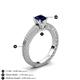 5 - Kaelan 6.00 mm Princess Cut Lab Created Blue Sapphire Solitaire Engagement Ring 