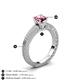 5 - Kaelan 6.00 mm Princess Cut Pink Tourmaline Solitaire Engagement Ring 