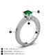 5 - Kaelan 6.00 mm Princess Cut Lab Created Emerald Solitaire Engagement Ring 