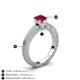 5 - Kaelan 6.00 mm Princess Cut Lab Created Ruby Solitaire Engagement Ring 