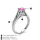 5 - Adira 6.50 mm Round Lab Created Pink Sapphire Solitaire Engagement Ring 