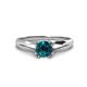 1 - Flora 6.00 mm Round Blue Diamond Solitaire Engagement Ring 