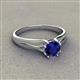 3 - Flora 6.00 mm Round Blue Sapphire Solitaire Engagement Ring 