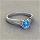 3 - Flora 6.50 mm Round Blue Topaz Solitaire Engagement Ring 