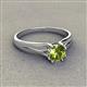 3 - Flora 6.50 mm Round Peridot Solitaire Engagement Ring 