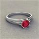 3 - Flora 6.00 mm Round Ruby Solitaire Engagement Ring 