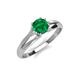 4 - Flora 6.00 mm Round Emerald Solitaire Engagement Ring 