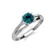 4 - Flora 6.00 mm Round Blue Diamond Solitaire Engagement Ring 