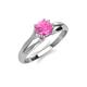 4 - Flora 6.00 mm Round Lab Created Pink Sapphire Solitaire Engagement Ring 