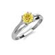 4 - Flora 6.00 mm Round Lab Created Yellow Sapphire Solitaire Engagement Ring 