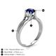 5 - Flora 6.00 mm Round Blue Sapphire Solitaire Engagement Ring 