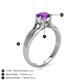 5 - Flora 6.50 mm Round Amethyst Solitaire Engagement Ring 