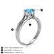 5 - Flora 6.50 mm Round Blue Topaz Solitaire Engagement Ring 