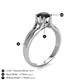 5 - Flora 6.00 mm Round Black Diamond Solitaire Engagement Ring 