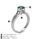 5 - Flora 6.50 mm Round Lab Created Alexandrite Solitaire Engagement Ring 