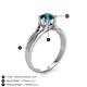 5 - Flora 6.00 mm Round Blue Diamond Solitaire Engagement Ring 