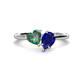 1 - Sasha Heart & Pear Shape Created Alexandrite & Created Blue Sapphire 2 Stone Duo Ring 