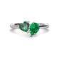 1 - Sasha Heart & Pear Shape Created Alexandrite & Created Emerald 2 Stone Duo Ring 