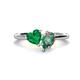 1 - Sasha Heart & Pear Shape Created Emerald & Created Alexandrite 2 Stone Duo Ring 