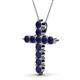 2 - Abella Blue Sapphire Cross Pendant 