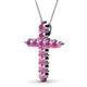 2 - Abella Pink Sapphire Cross Pendant 