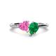 1 - Sasha Heart & Pear Shape Created Pink Sapphire & Created Emerald 2 Stone Duo Ring 