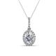 1 - Esha 8x6 mm IGI Certified Oval Cut Lab Grown Diamond and Round Diamond Halo Pendant Necklace 