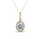 1 - Esha 8x6 mm IGI Certified Oval Cut Lab Grown Diamond and Round Diamond Halo Pendant Necklace 