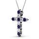 2 - Abella Blue Sapphire and Diamond Cross Pendant 