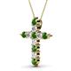 2 - Abella Green Garnet and Diamond Cross Pendant 