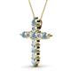 2 - Abella Aquamarine and Diamond Cross Pendant 