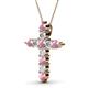 2 - Abella Pink Tourmaline and Diamond Cross Pendant 