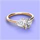 3 - Sasha IGI Certified Pear Shape Lab Grown Diamond & Heart Shape Lab Created White Sapphire 2 Stone Duo Ring 