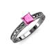 3 - Rachel Classic 5.50 mm Princess Cut Lab Created Pink Sapphire Solitaire Engagement Ring 