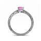 4 - Rachel Classic 5.50 mm Princess Cut Lab Created Pink Sapphire Solitaire Engagement Ring 