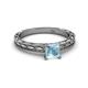 2 - Rachel Classic 5.50 mm Princess Cut Aquamarine Solitaire Engagement Ring 