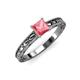 3 - Rachel Classic 5.50 mm Princess Cut Pink Tourmaline Solitaire Engagement Ring 